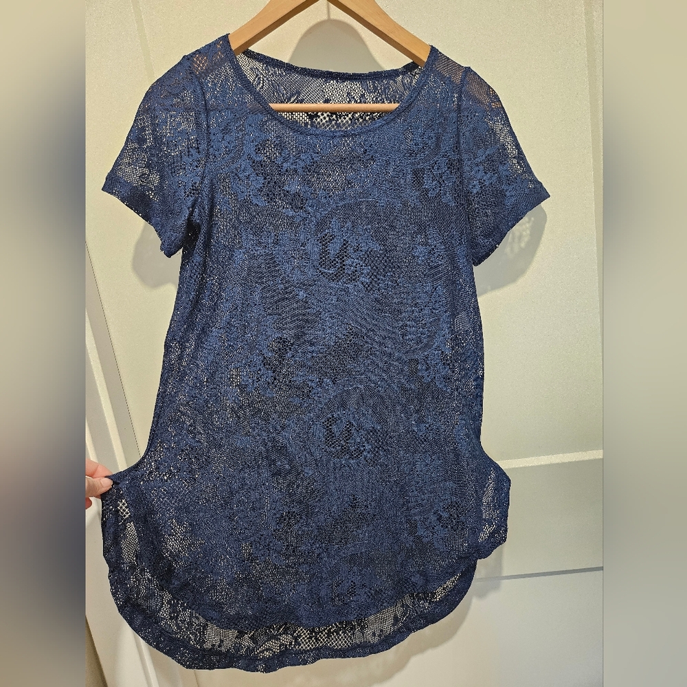 Blue lace cover up